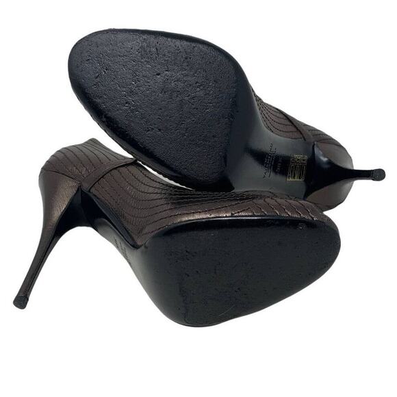 Valentino Garavani gold open toes Mary Janes heel shoes size 8.5 - Picture 2 of 11